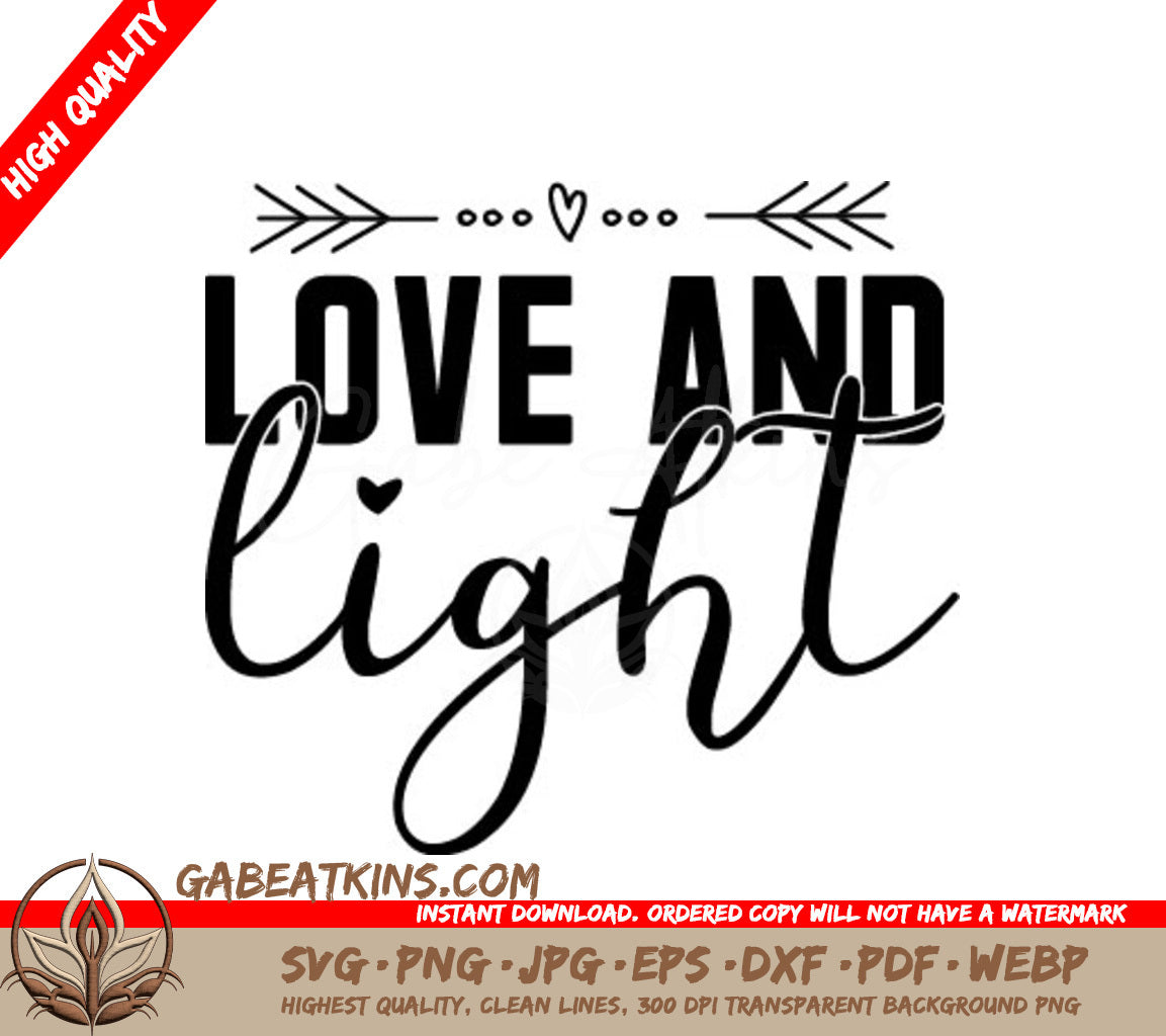 Love & Light SVG Design - Happy Day Design SVG