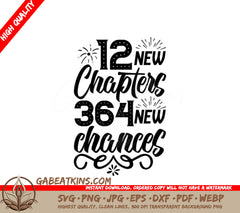 New Chapters, 365 New Chances - SVG Design SVG