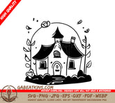 Halloween Scary Castle Tower House SVG -  Hand Drawn Cartoon SVG