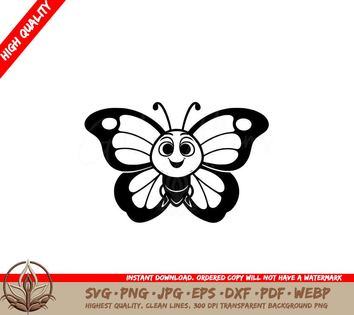 Happy Butterfly Buddy SVG File