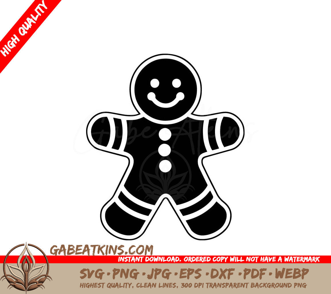 A Gingerbread Man SVG - Happy Gingerbread SVG