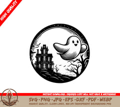Happy Haunts Home SVG Digital Product - File Formats: SVG, PNG, JPG, AI, PDF, DXF, EPS, WebP