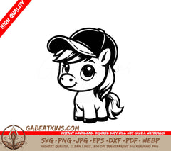 A Pony Wearing A Baseball Cap SVG - Happy Pony Friend SVG