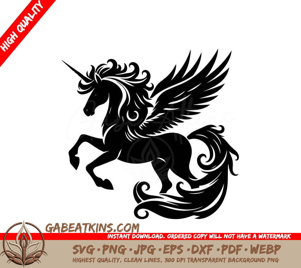 A Unicorn With Wings SVG - Happy unicorn vector head portrait horse sticker hand drew style cartoon illustration birthday SVG