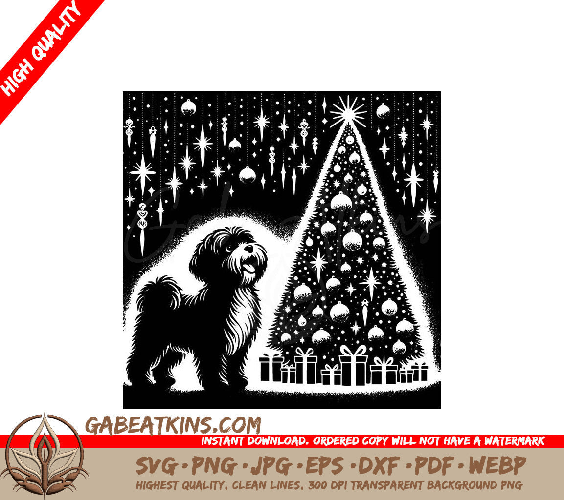 A Dog And A Christmas Tree SVG - Havanese Christmas Magic SVG