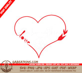 Red Heart with Love SVG - Heart Arrows Cut File SVG