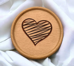 Striped Heart SVG - Hand Drawn, Minimalist Design SVG