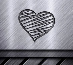 Striped Heart SVG - Hand Drawn, Minimalist Design SVG