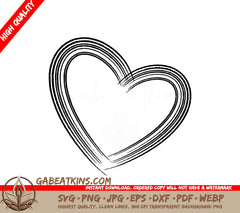 Hand Drawn Heart SVG SVG
