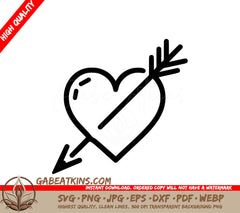 A Heart With An Arrow Through It SVG - Heart Arrow Strike SVG