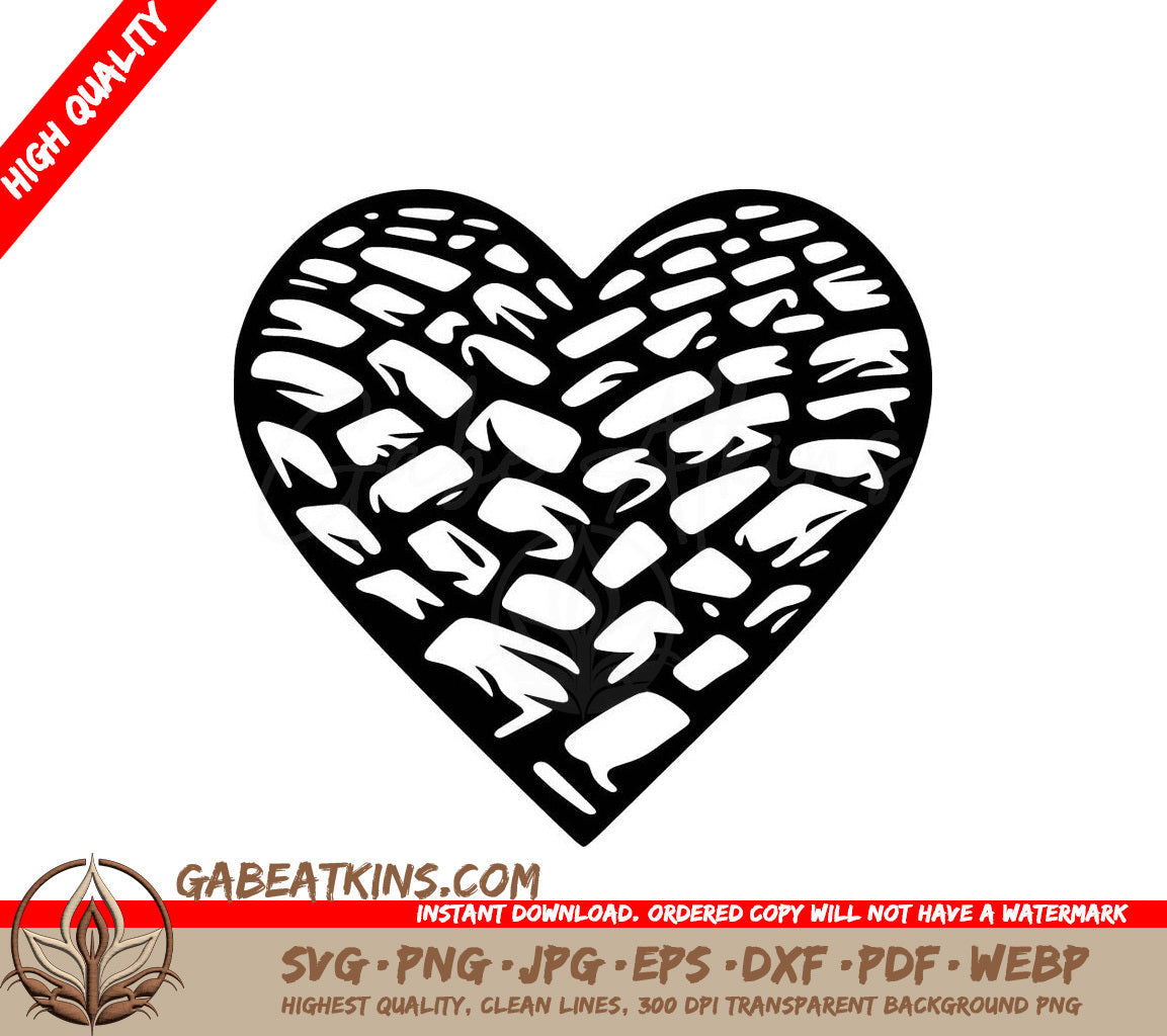 A Black And White Heart With A Leopard Print Pattern SVG - Heart Stone Pattern SVG