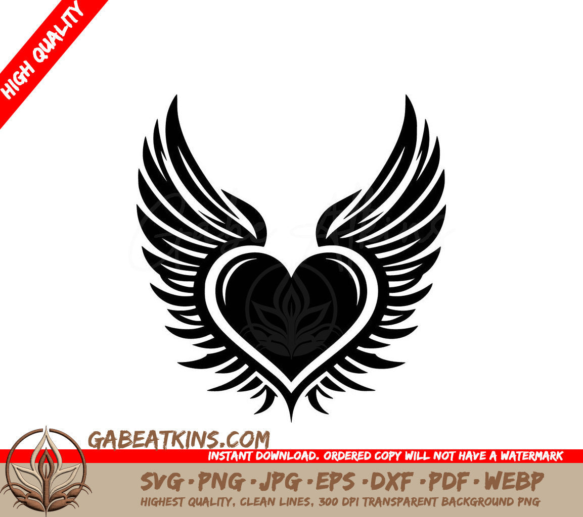 A Heart With Wings SVG - Heart Wings SVG
