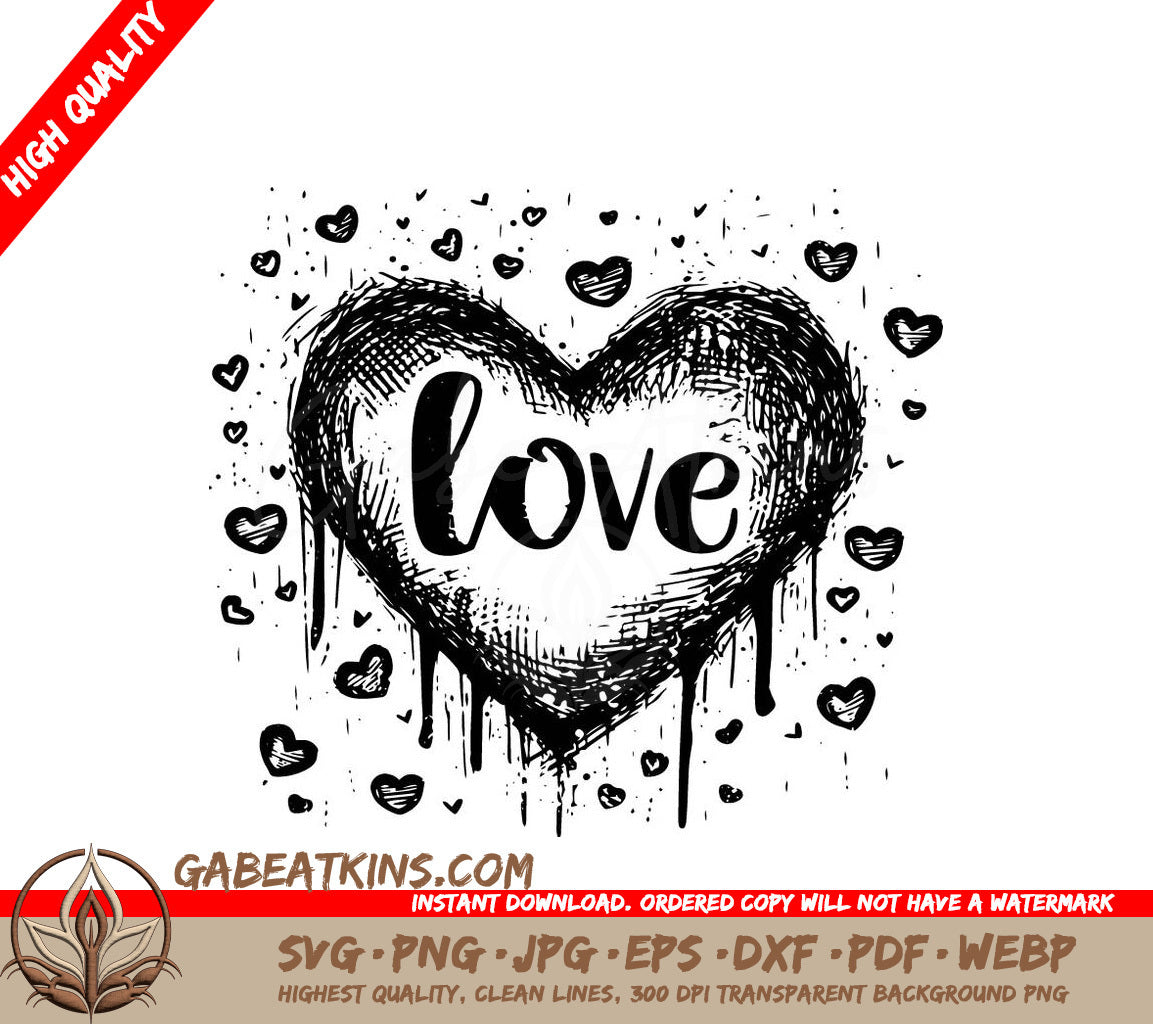 A Heart With The Word Love On It SVG - Heartfelt Affection SVG