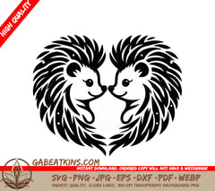 Two Hedgehogs In A Heart Shape SVG - Hedgehog Hearts SVG