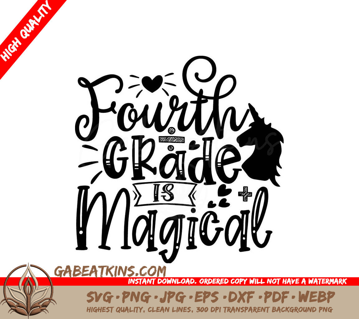 Fourth Grade Magical SVG Bundle - Back to School, First Day, Boy Design SVG