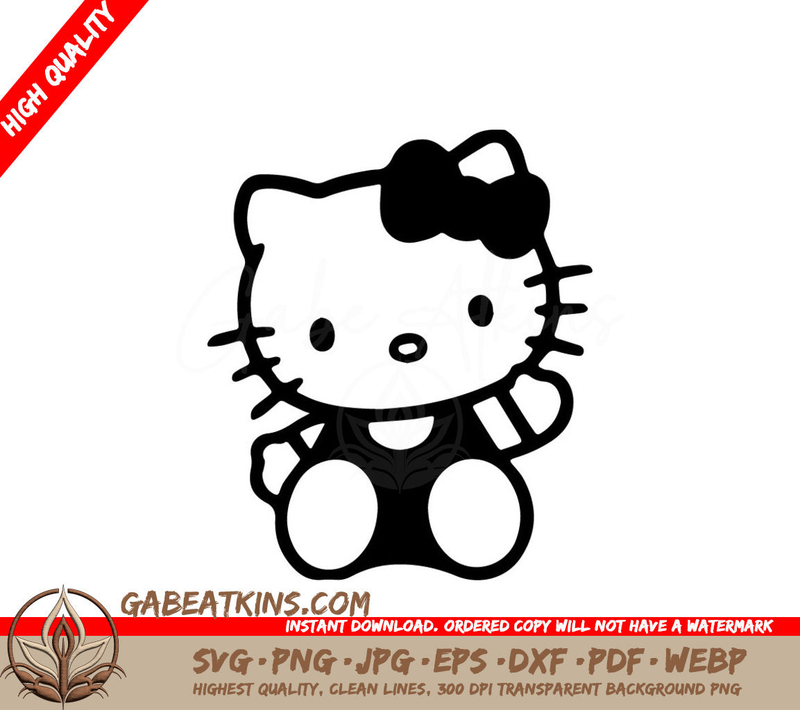 Hello Kitty With A Bow On Her Head SVG - Hello Kitty SVG