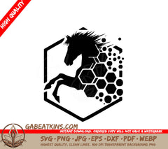 A Horse In A Hexagon SVG - Hexagonal Horse_B SVG