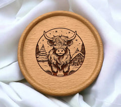 Yak in the Snow - Christmas Cabin Glow SVG SVG