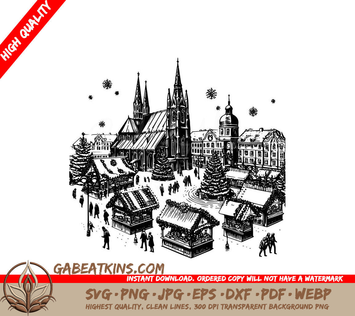 A Christmas Market SVG - Holiday Bazaar SVG