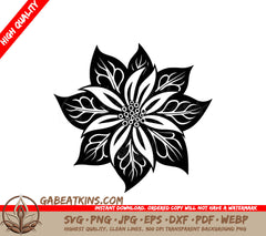 A Flower With Leaves SVG - Holiday Flower SVG