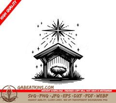 A Manger With A Star Above It SVG - Holy Night SVG
