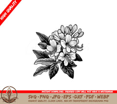 Honeysuckle Bouquet SVG - Digital product file offered in multiple formats for flexibility