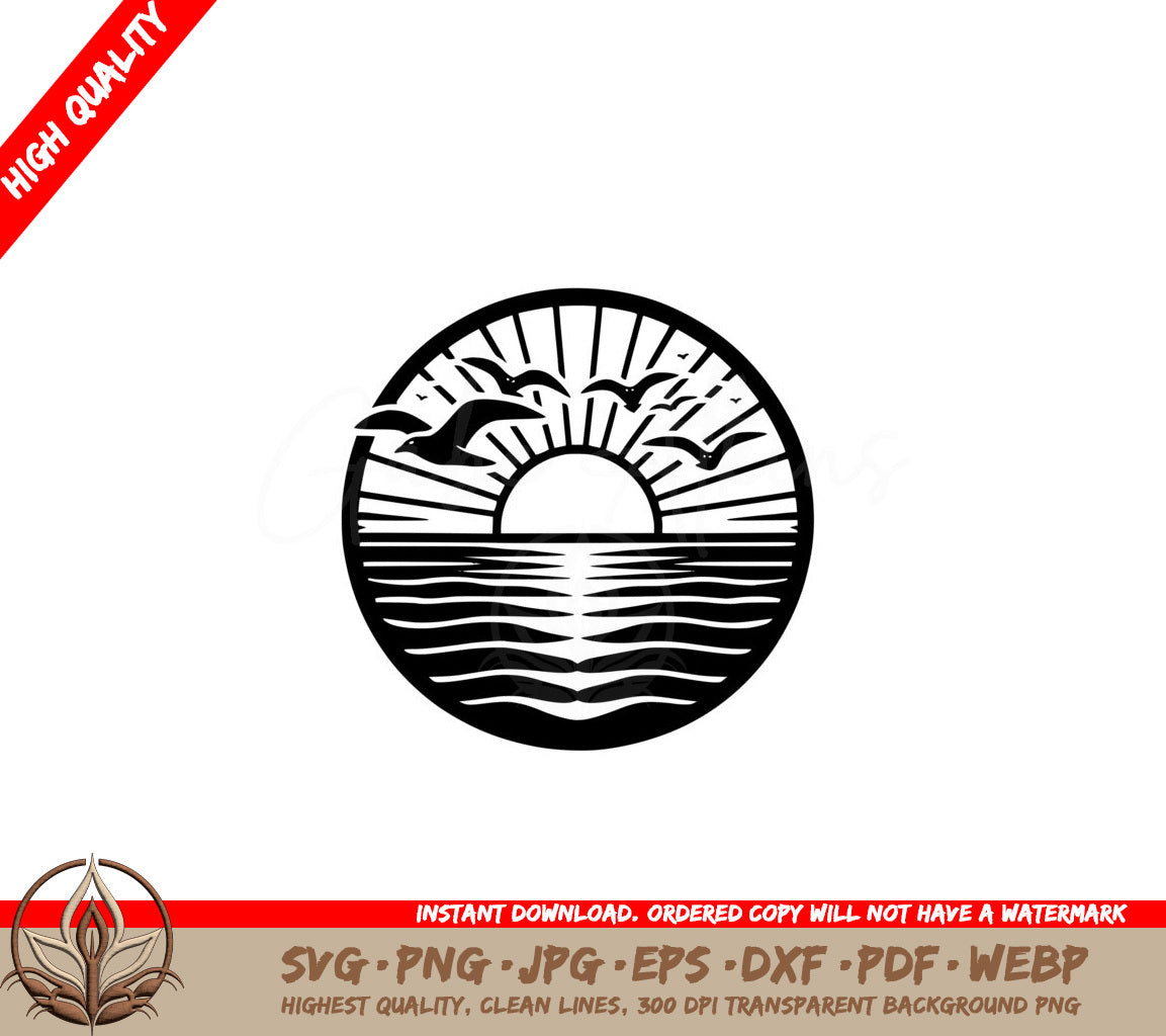 Horizon Gull Gleam Digital Product with SVG Format