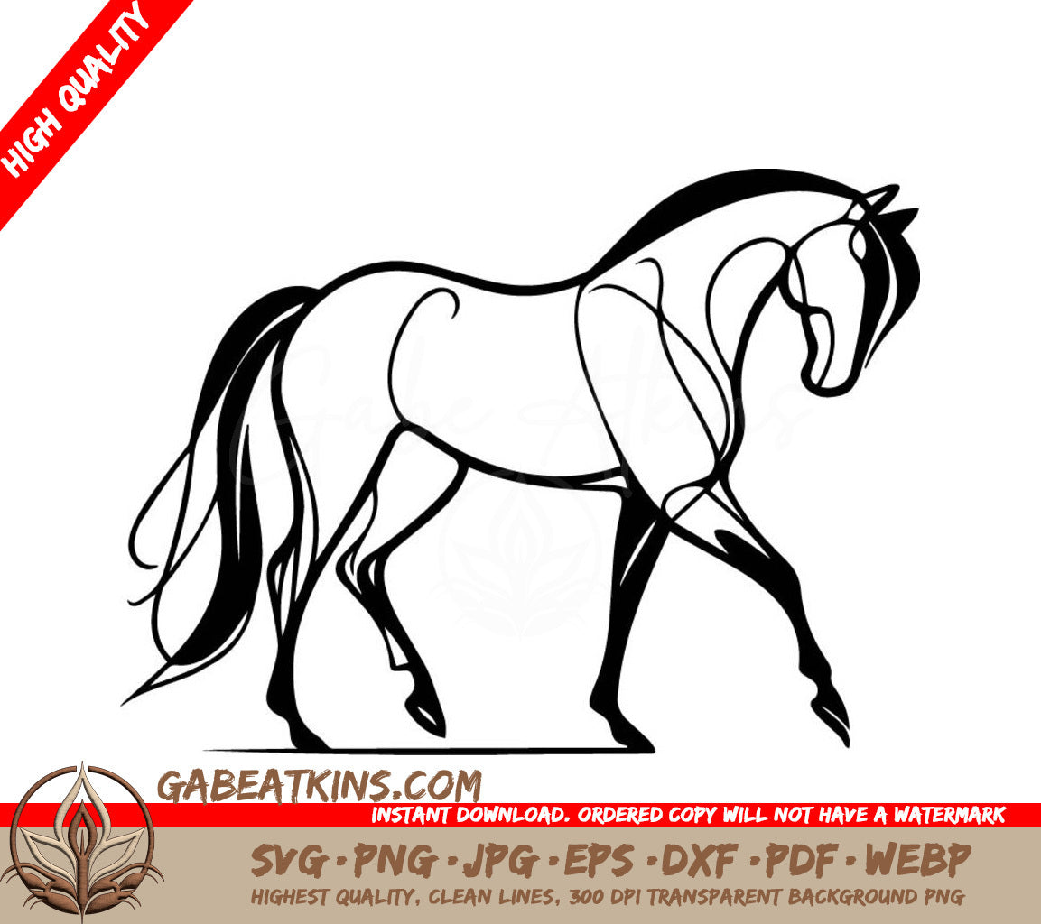 A Horse On A White Background SVG - Horse Contemporary vector sketch of a horse SVG