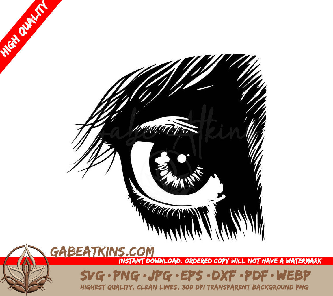 A Womans Eye With Long Eyelashes SVG - Horse Eye SVG