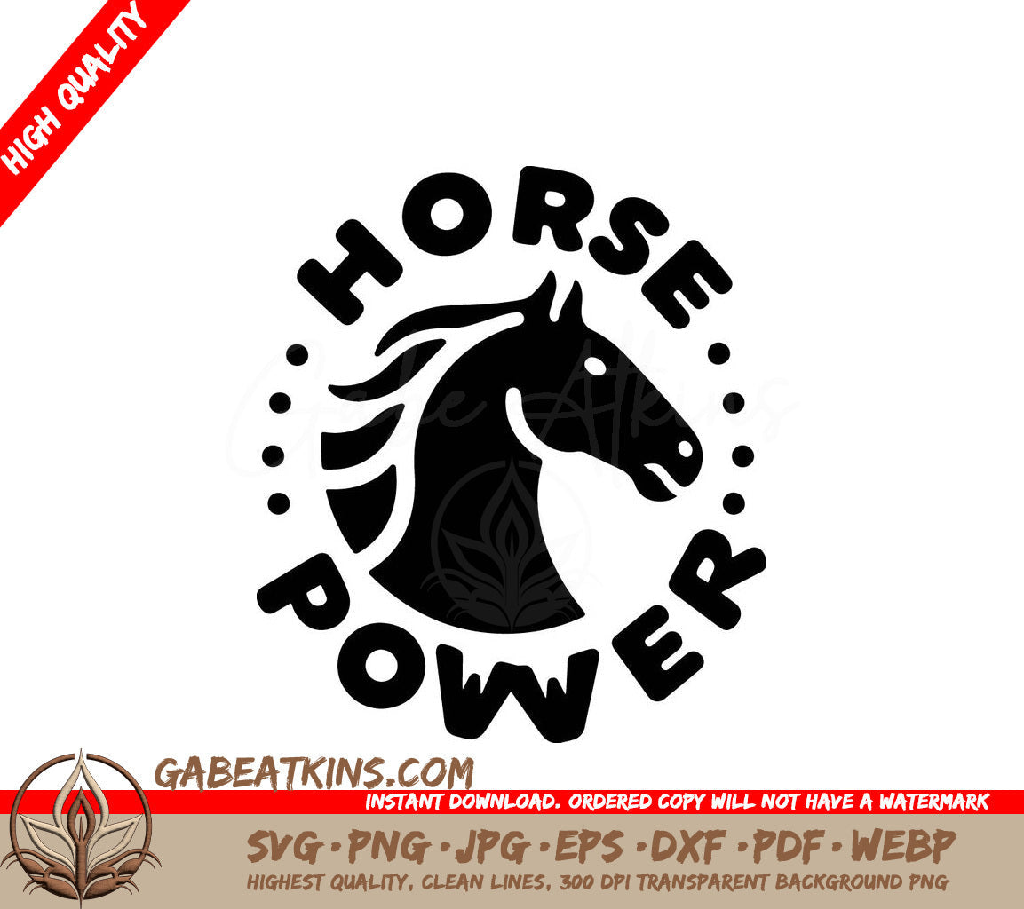 A Horse Head Is Surrounded By The Words Horse Power SVG - Horse Face Logo vector art illustration Horse Logo vector SVG