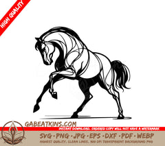 A Horse On Its Hind Legs SVG - Horse Minimalistic vector illustration of an equine SVG