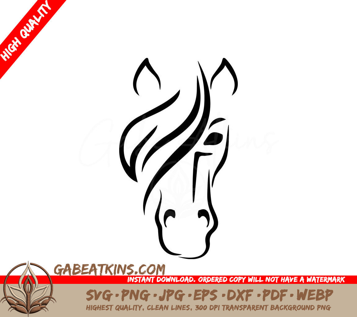 A Horse With Long Hair SVG - Horse Pony Images SVG