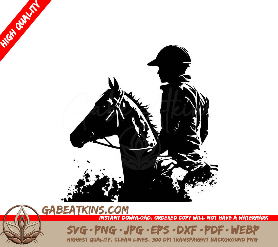 A Man Riding A Horse SVG - Horse Racing SVG