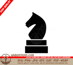 A Silhouette Of A Horses Head On A Chess Board SVG - Horse chess black figure Vector SVG