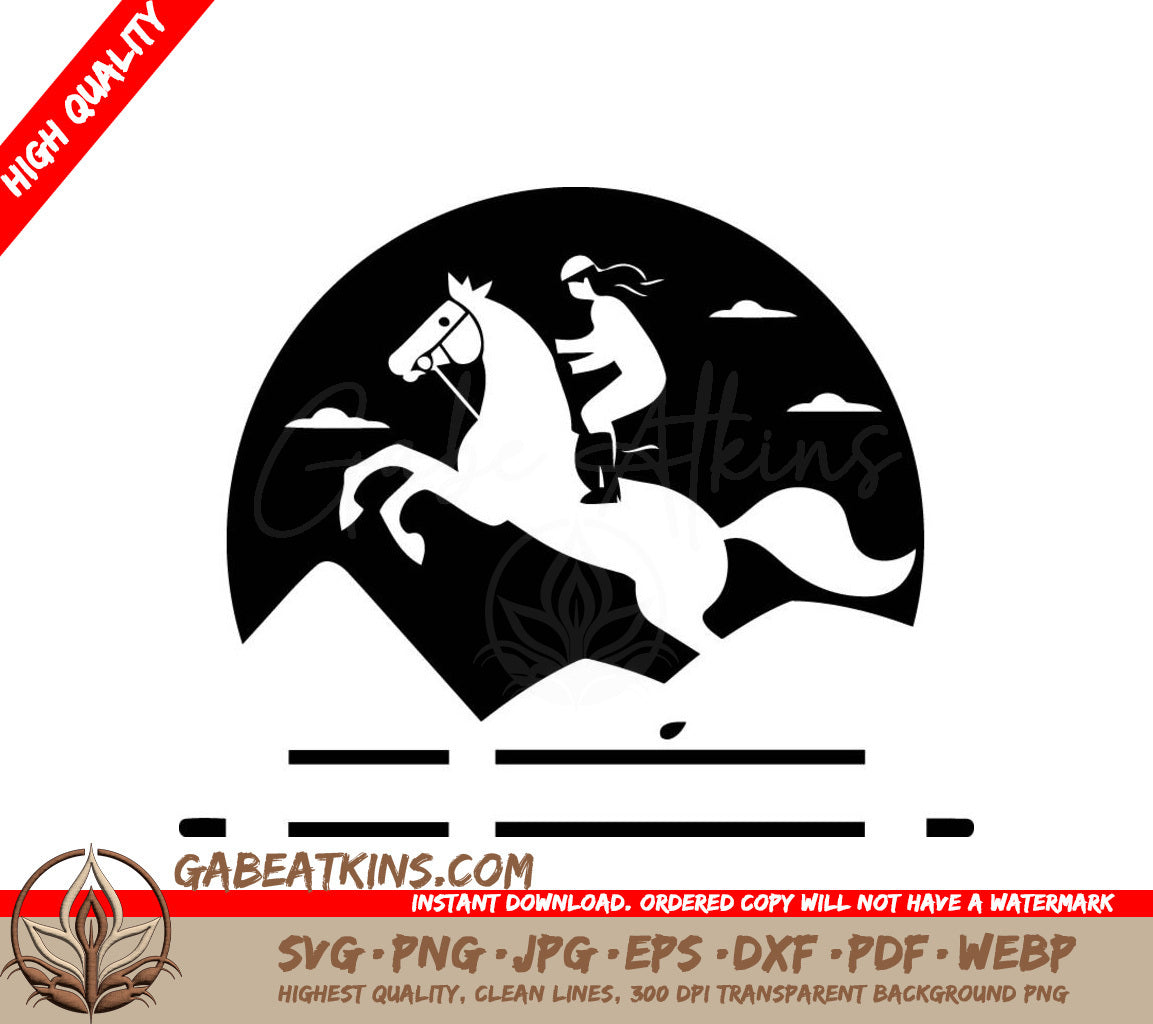 A Woman Riding A Horse SVG - Horse race vector illustration Flat style design Equestrian sport SVG