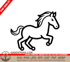 A Horse Running SVG - Horse running isolated on white background Vector illustration in flat style SVG