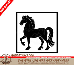 A Horse On Its Hind Legs SVG - Horse silhouette image SVG