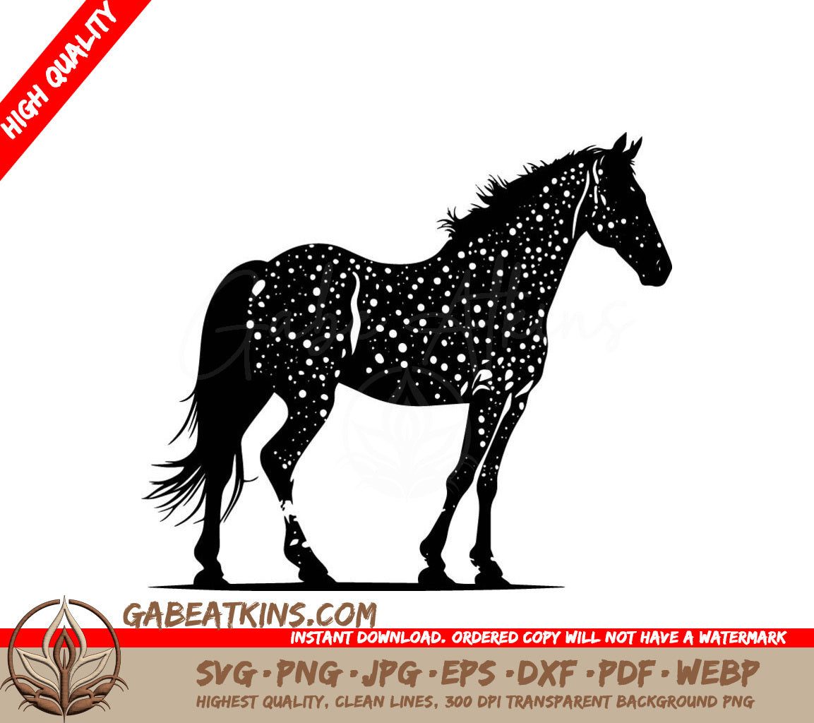 A Horse With White Spots SVG - Horse with Dots SVG