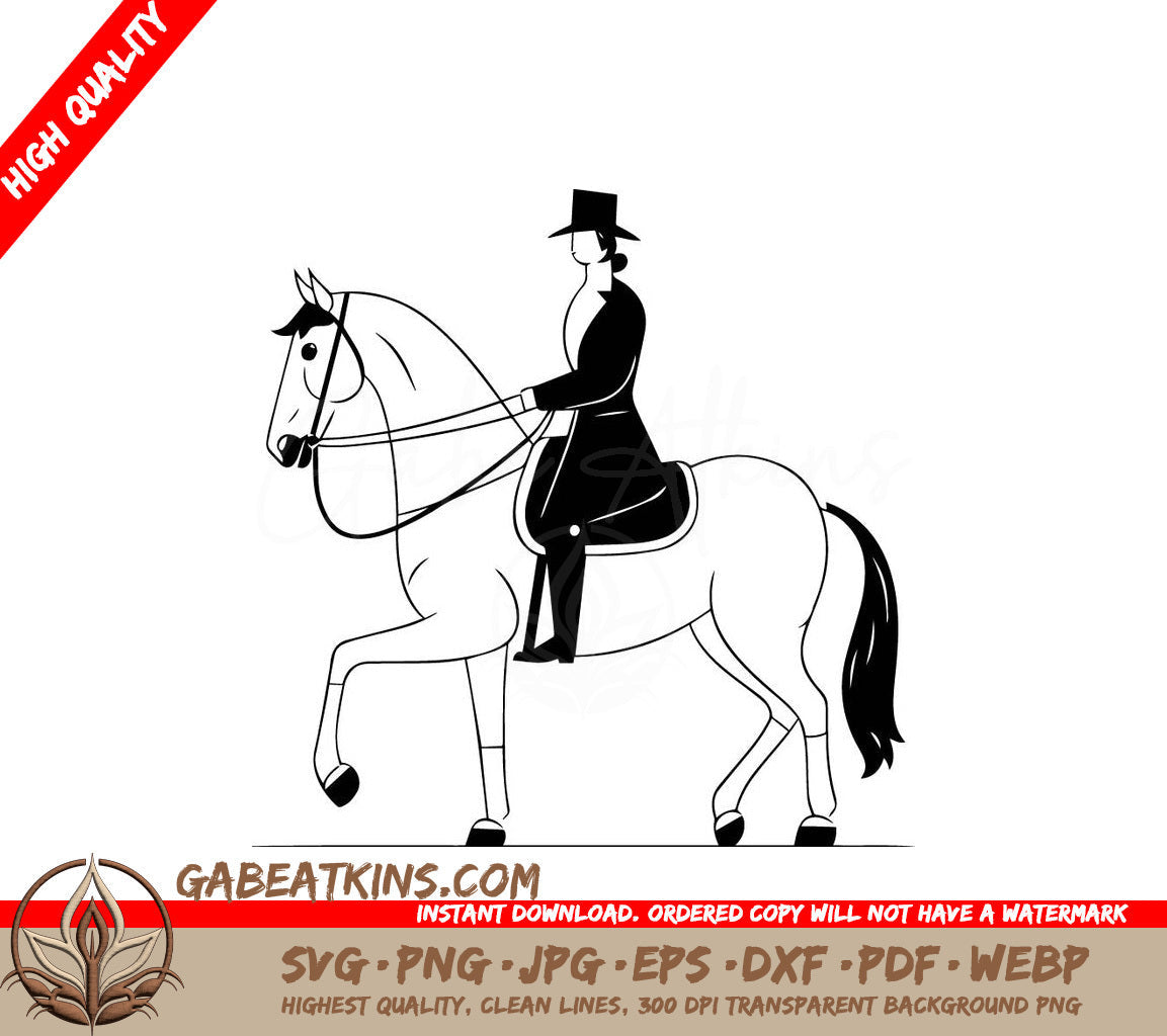 A Man Riding A Horse SVG - Horseman riding on a horse Vector illustration in flat style SVG