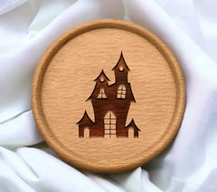 Haunted House Silhouette SVG - Halloween Vector Illustration SVG