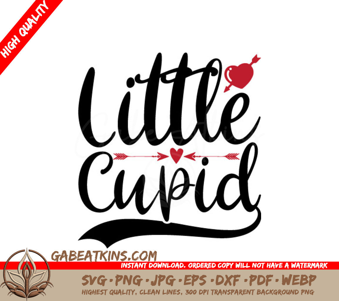 Little Cupid SVG -  Design with Red Heart and Arrows SVG