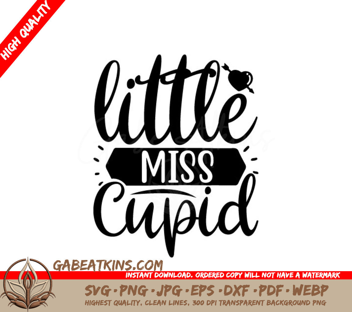 Little Miss Cupid SVG - Cute Heart Design SVG