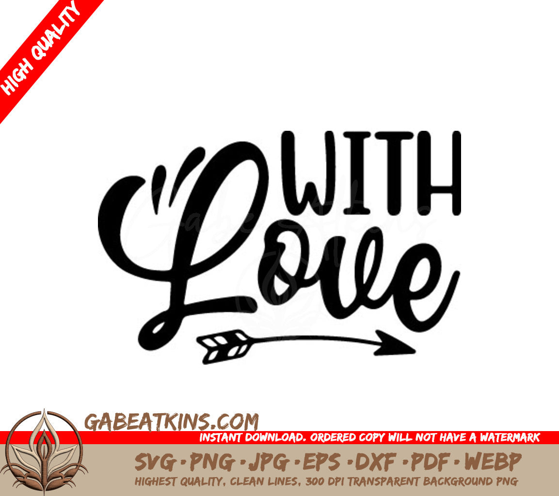 With Love Arrow Design SVG SVG