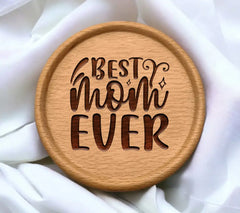 Best Mom Ever SVG Cut File - Black Text on White Background SVG