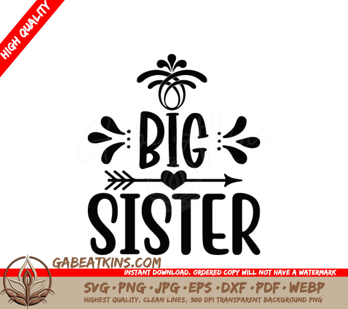 Big Sister Arrow Heart SVG Cut File - Design SVG