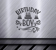 Birthday Boy SVG with 3 Cakes & Candles - Digital Design SVG