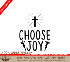 Christian Cross Choose Joy SVG Design SVG