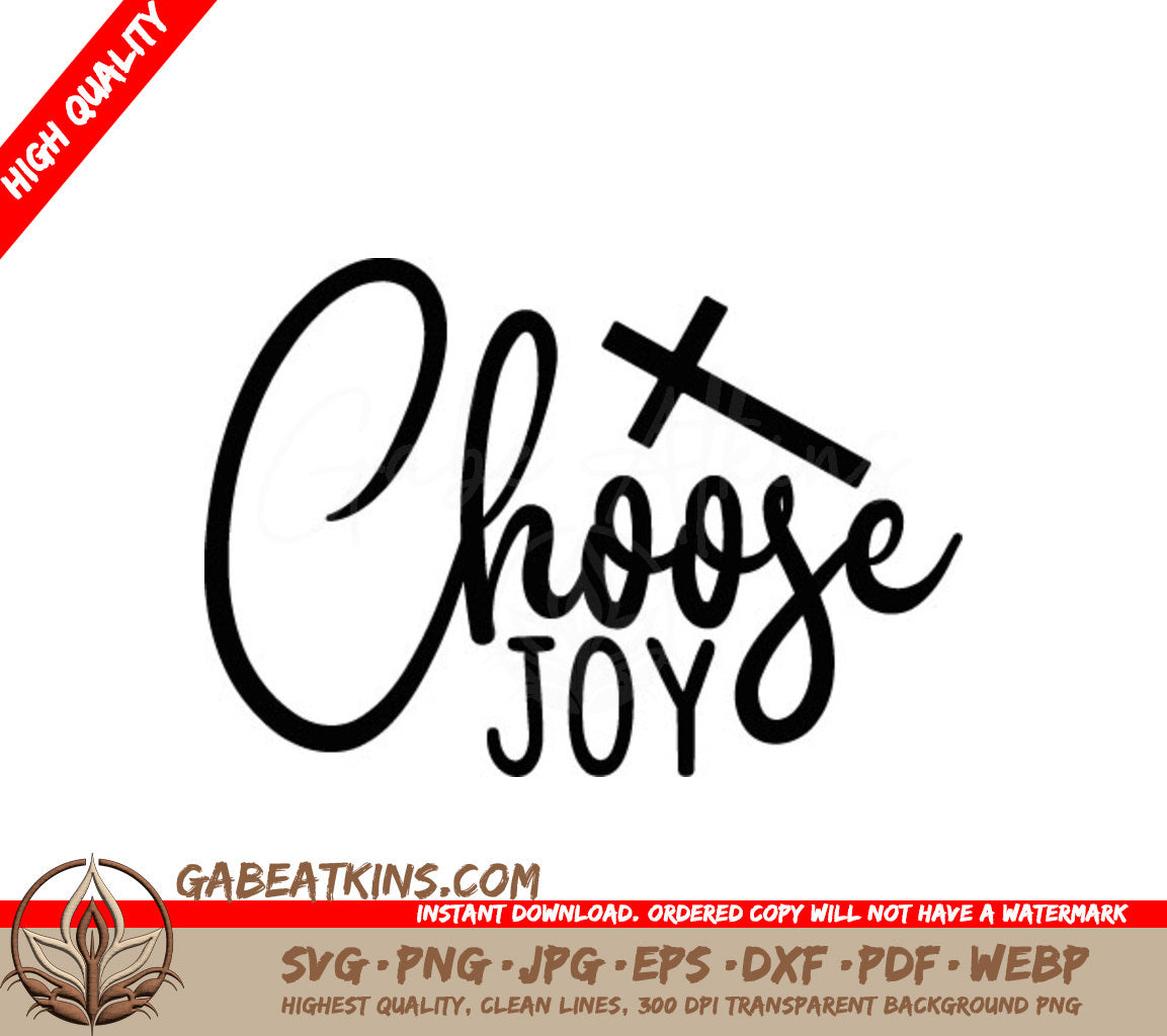 Choose Joy Cross SVG - Christian Design Design SVG