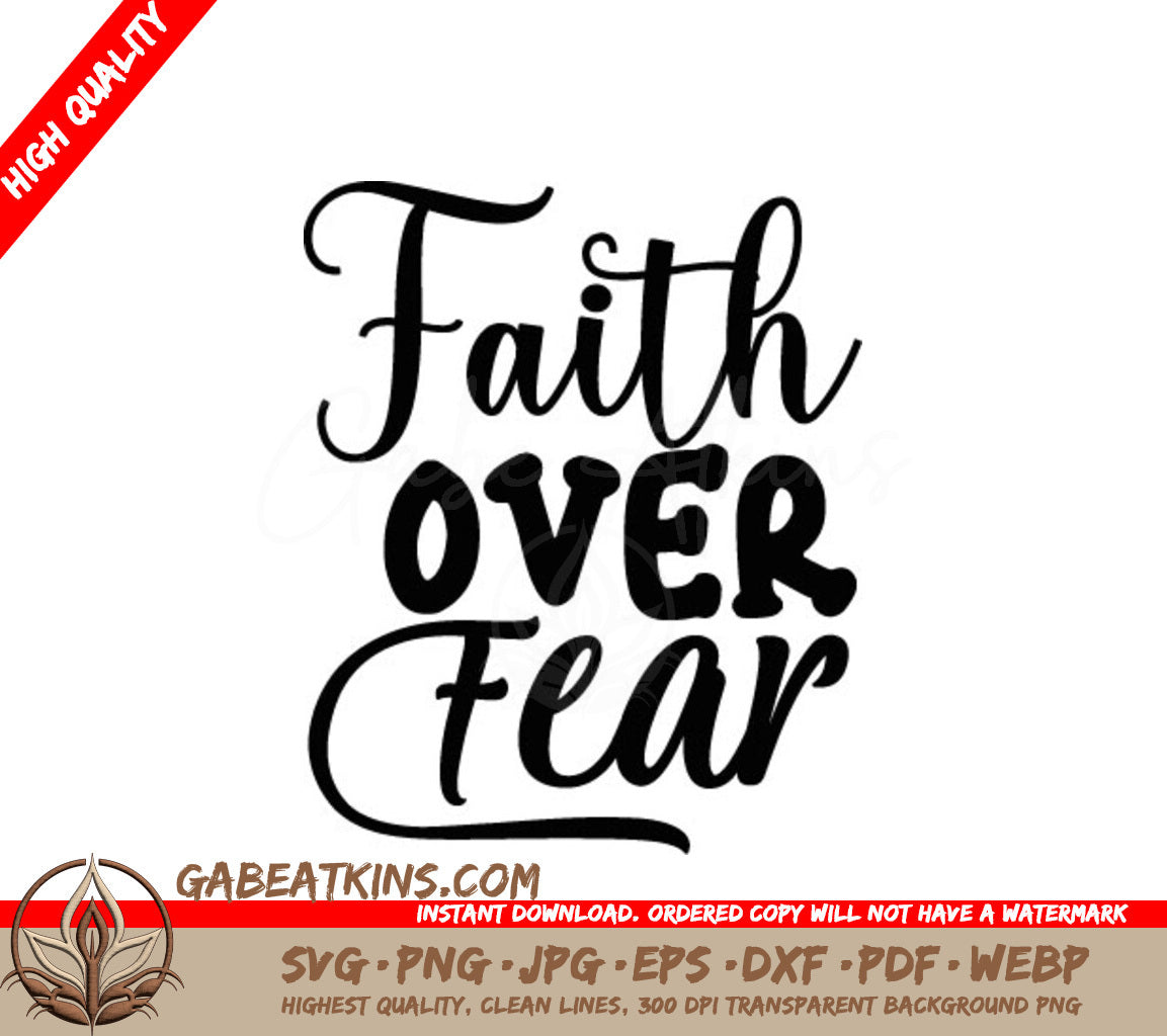 Faith Over Fear SVG - Christian Design SVG