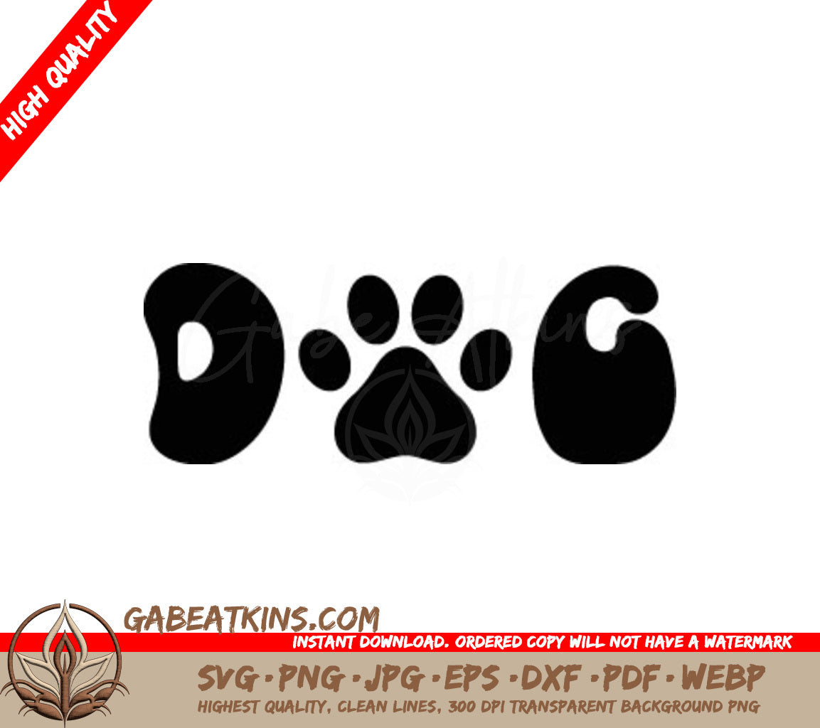 Dog Paw Print Silhouette SVG - Huge Design SVG